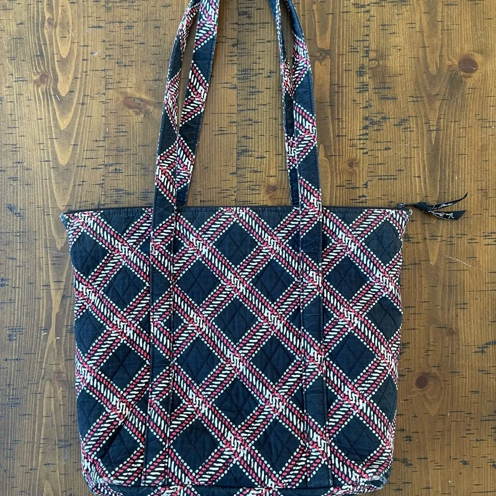 Vera Bradley Black and Red Geometric Tote - Picture 2 of 4